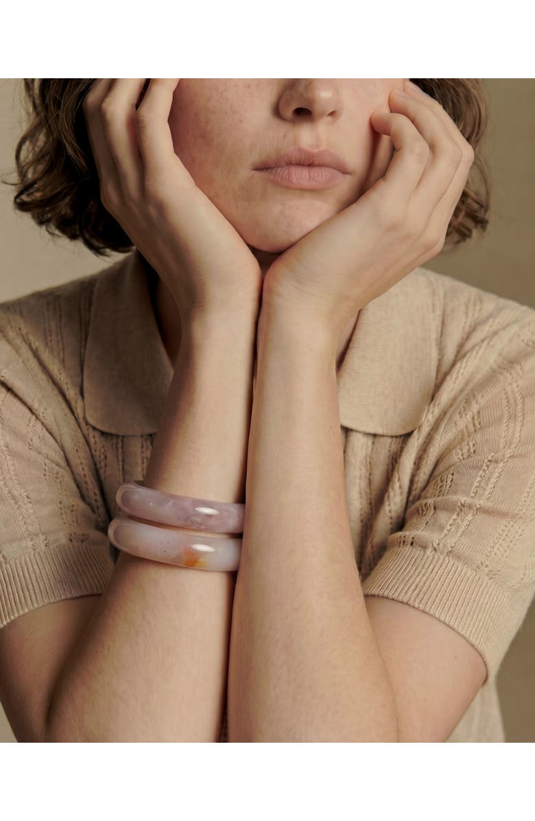 seree Playground Marble Jade Stone Bangle, Alternate, color, Sand