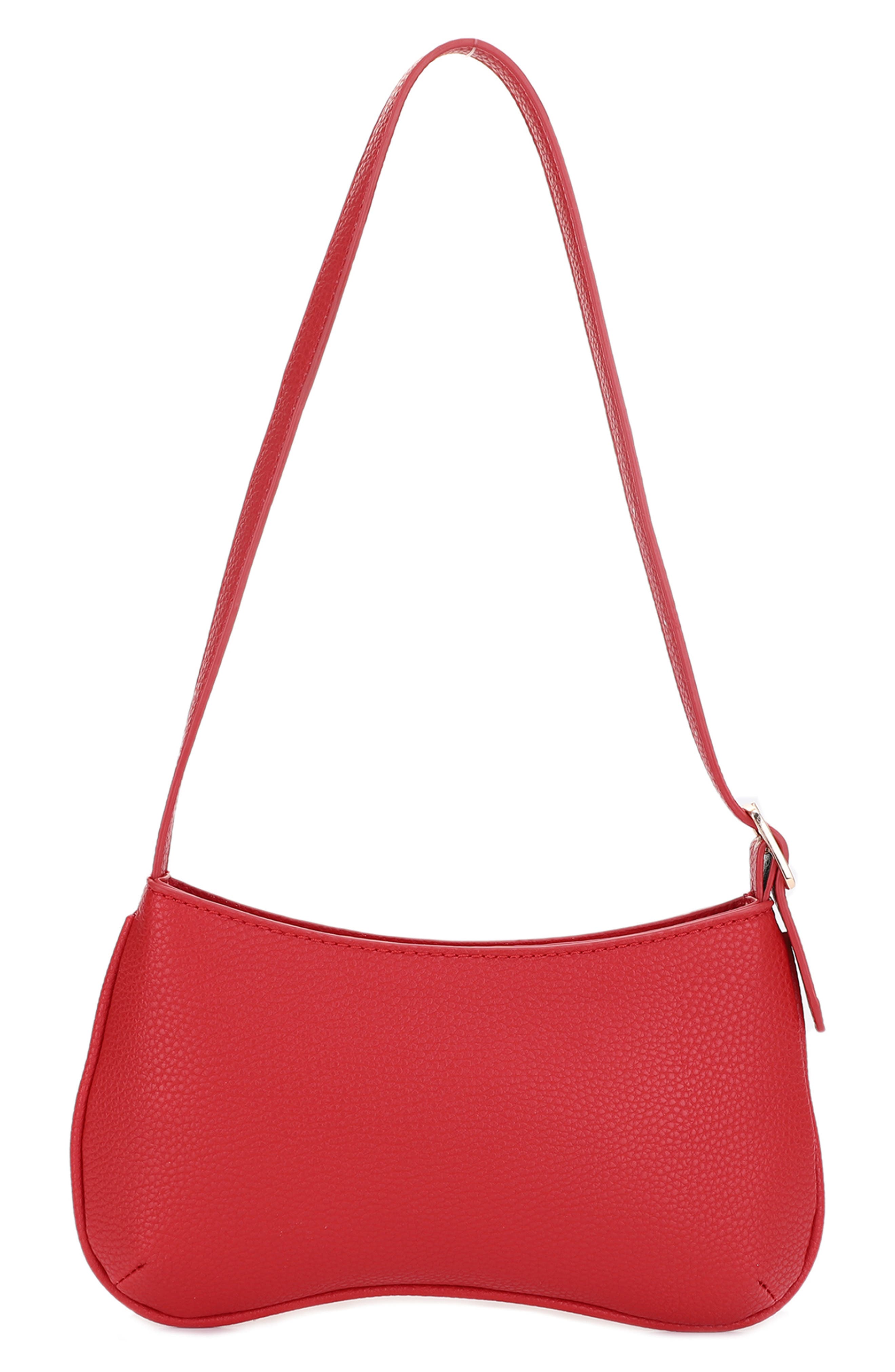 Mali + Lili Imani Recycled Vegan Leather Shoulder Bag, Alternate, color, Red