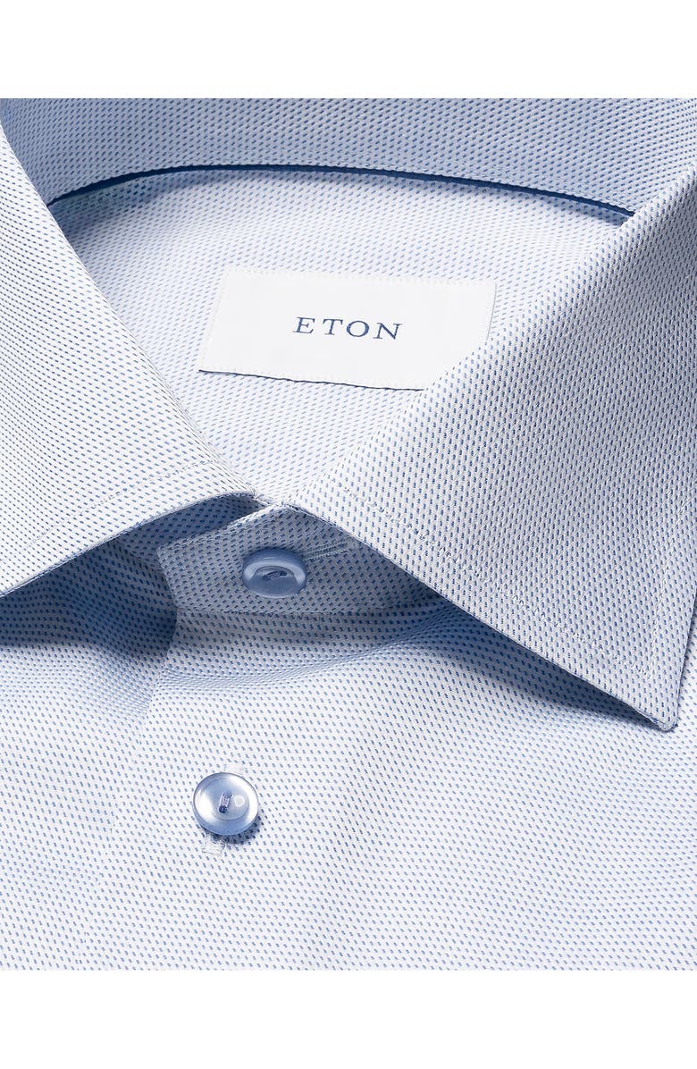Eton Contemporary Fit Blue Micropattern Cotton Dobby Dress Shirt, Alternate, color, 