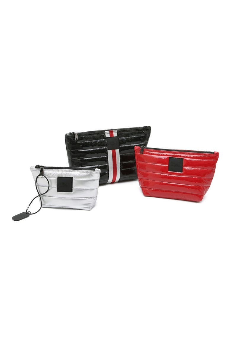 Travel Trio 3-Piece Set, Alternate, color, BLACK PATENT/ RED/ SILVER