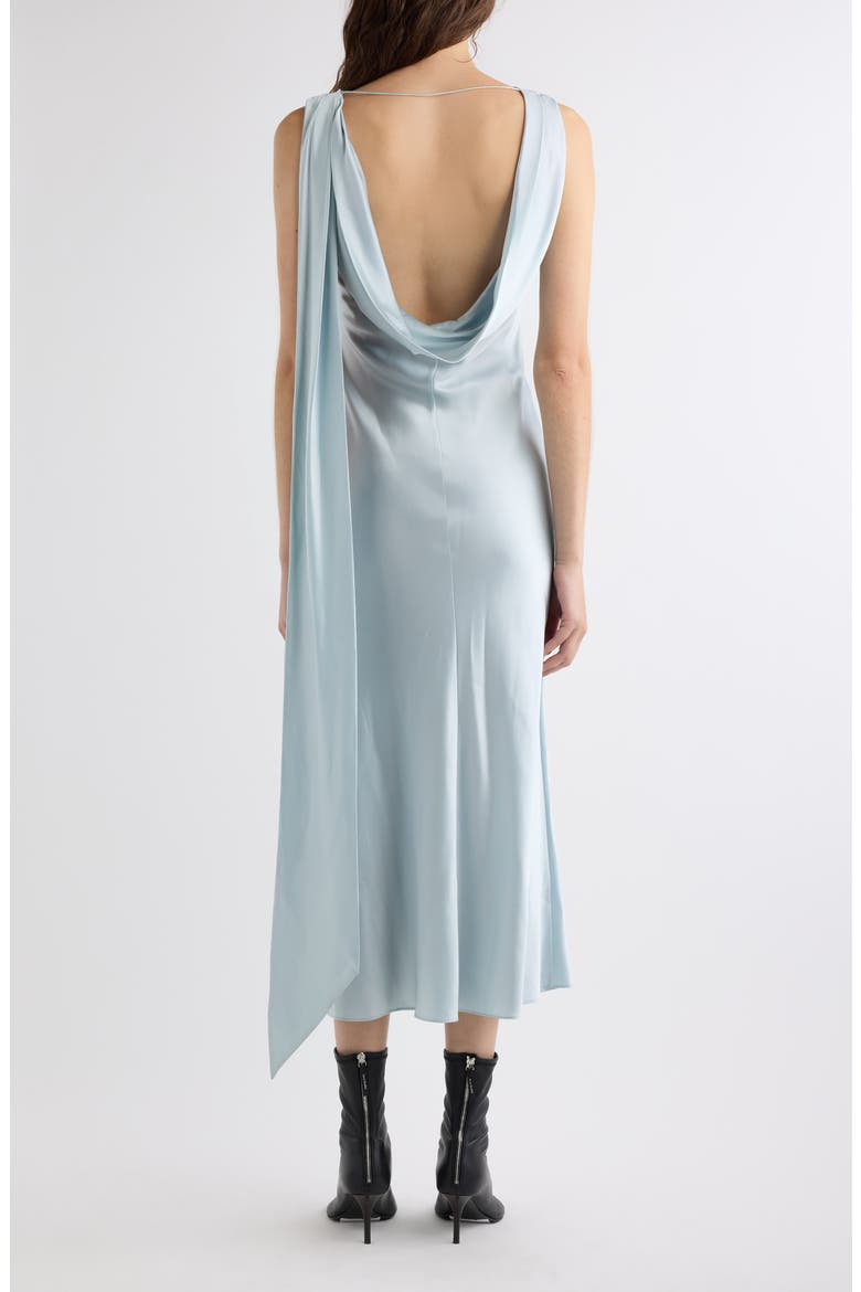 Dotti Cowl Neck Silk Satin Dress, Alternate, color, LIGHT BLUE