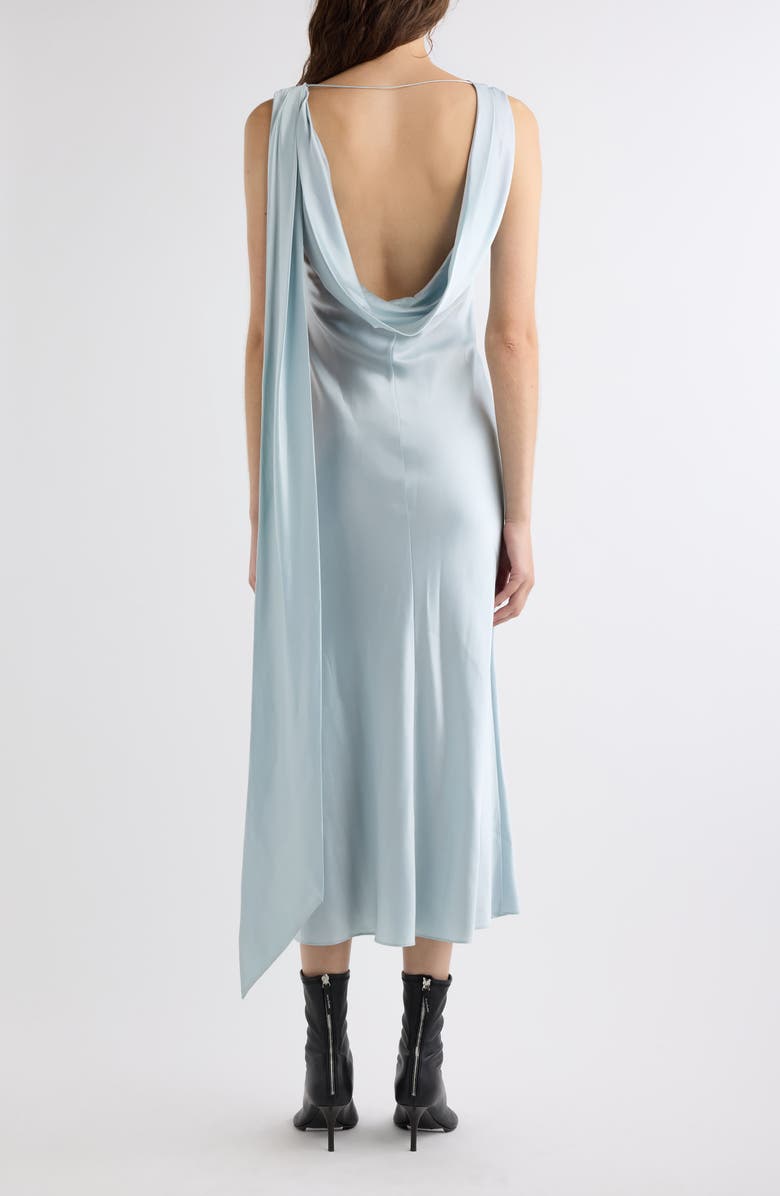 Acne Studios Dotti Cowl Neck Silk Satin Dress, Alternate, color, Light Blue