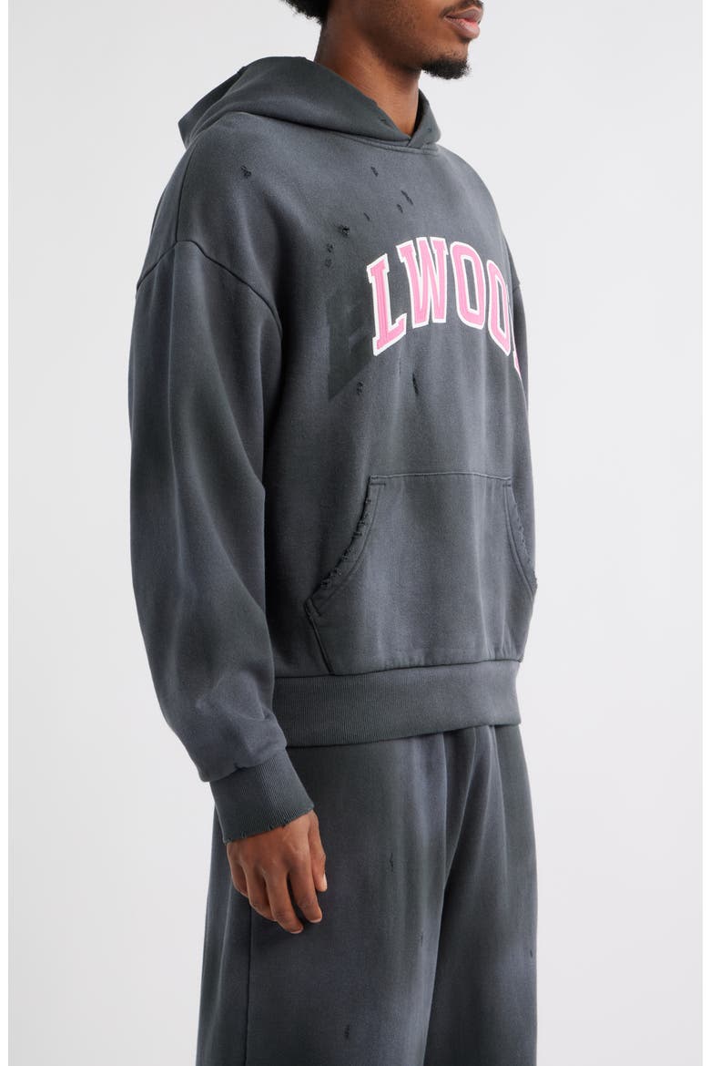 Fireside Distressed Logo Hoodie (Nordstrom Exclusive), Alternate, color, WASHED BLACK