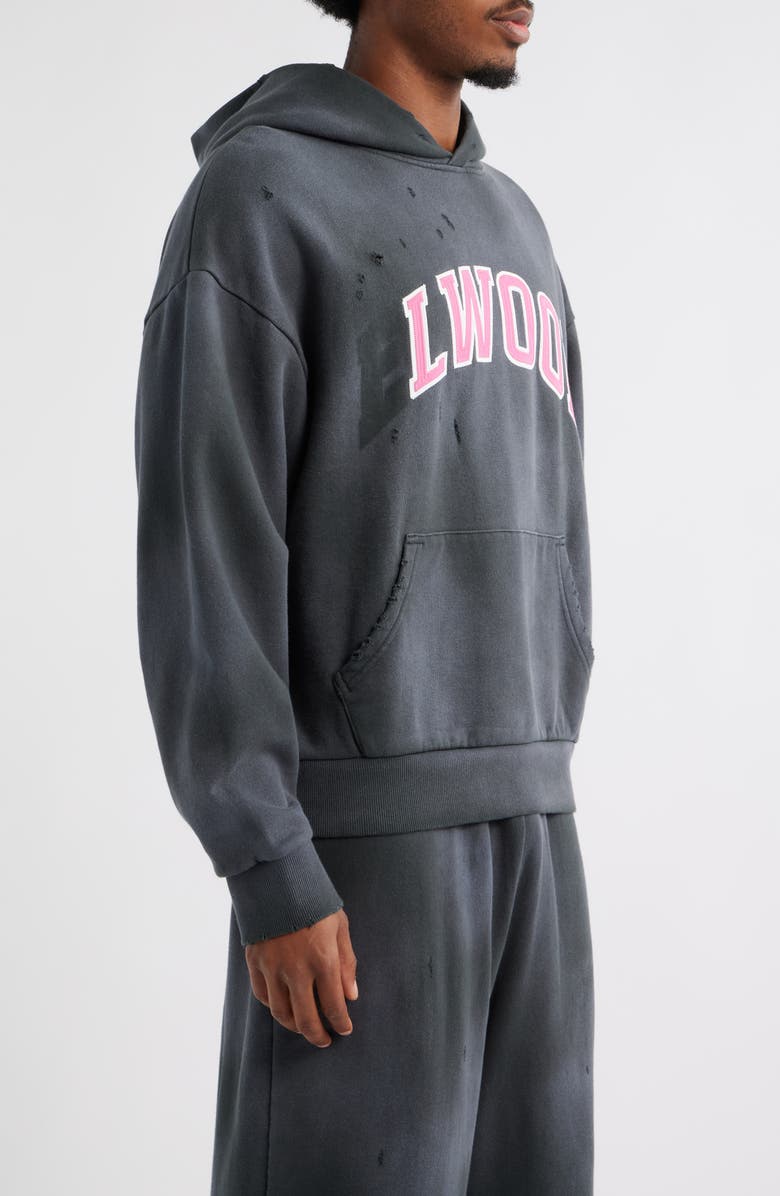 Elwood Fireside Distressed Logo Hoodie, Alternate, color, 