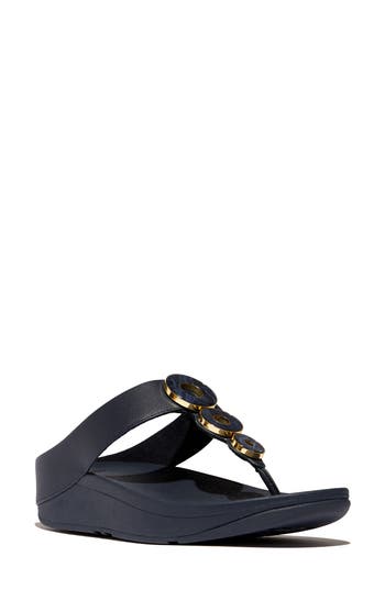 Fitflop Fino Platform Wedge Flip Flop In Midnight Navy
