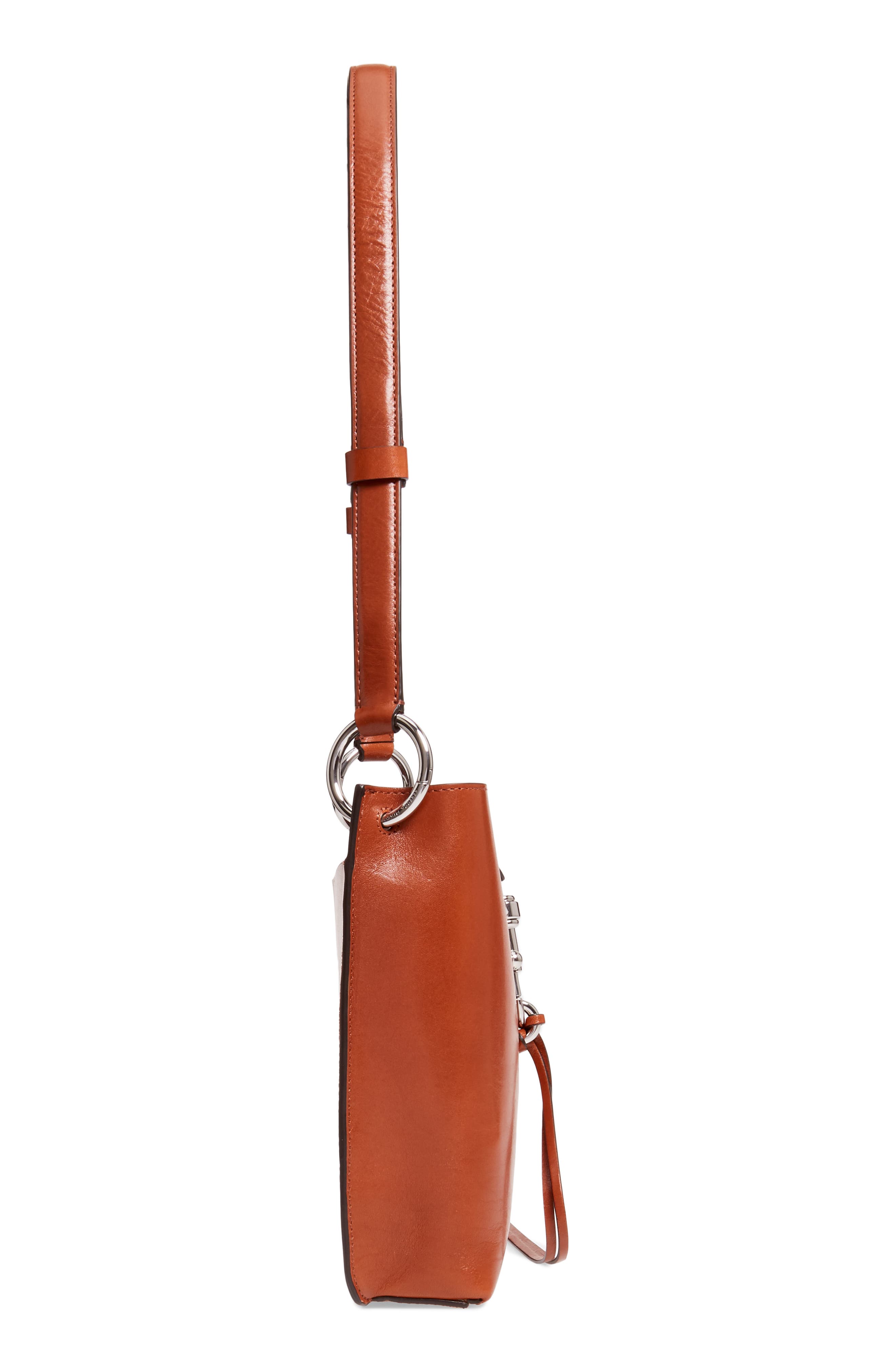 Small Megan Leather Feed Bag, Alternate, color, ACORN