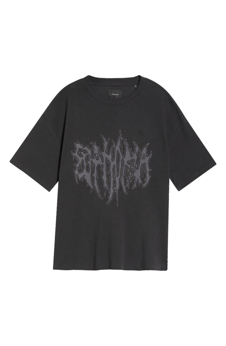 PacSun Euphoria Micro Waffle Knit T-Shirt, Alternate, color, Black