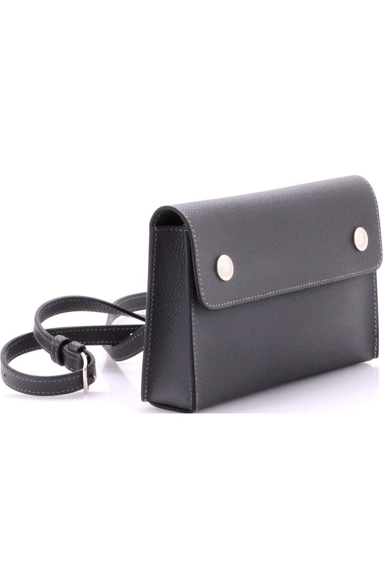 Pre-Owned Hermes Double Snap Pochette Crossbody Epsom, Alternate, color, Gris Misty