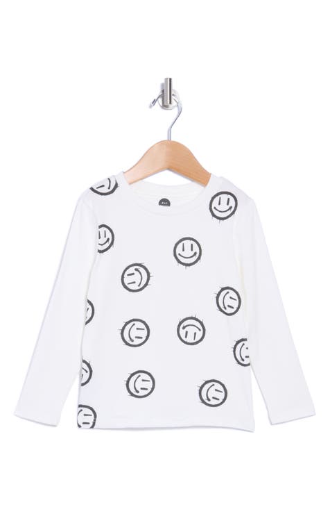 Kids' Smiley Stretch Cotton Long Sleeve T-Shirt (Little Kid)