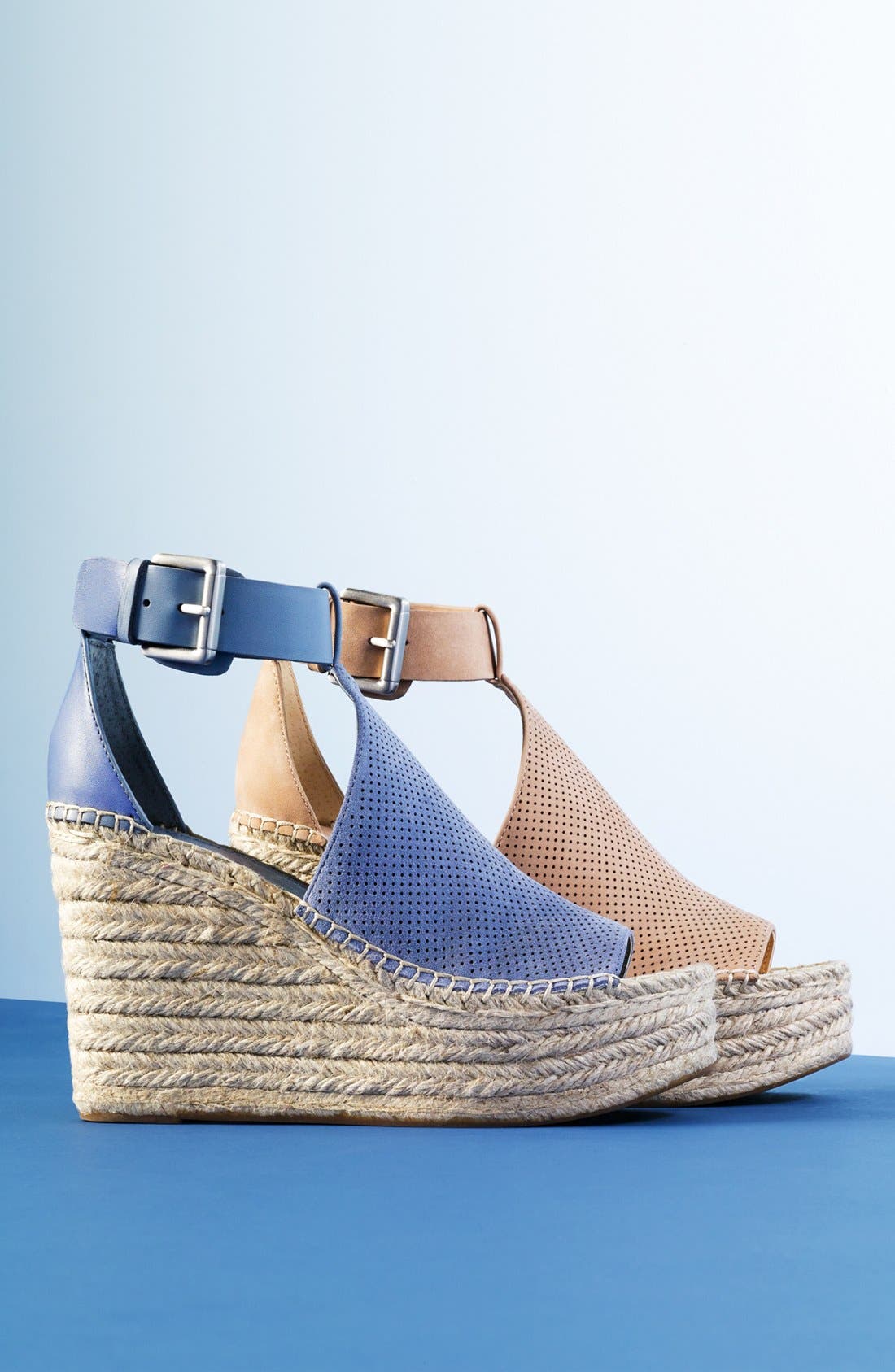 Annie Perforated Espadrille Platform Wedge, Alternate, color, MUSHROOM SUEDE