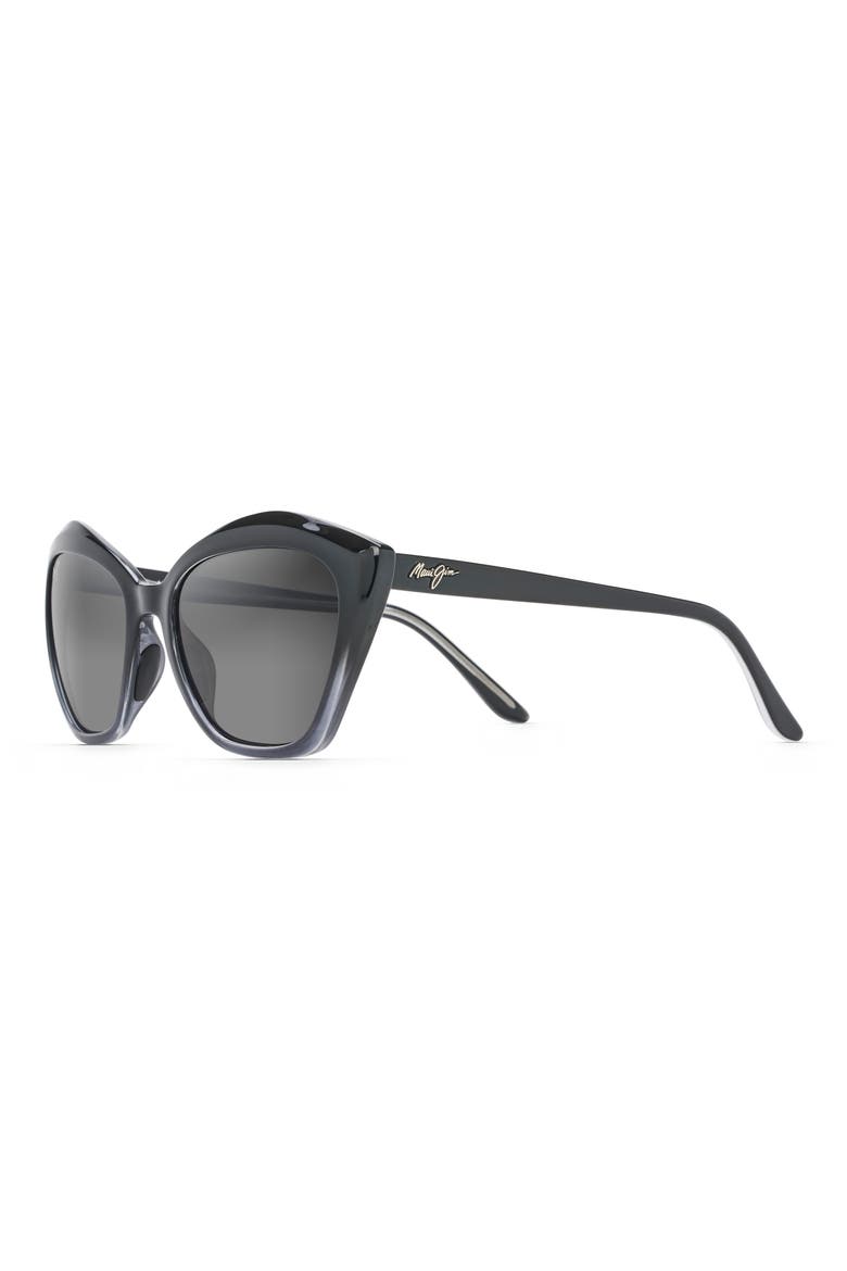 Lotus 56mm PolarizedPlus2® Cat Eye Sunglasses, Alternate, color, BLACK FADE/ NEUTRAL GREY