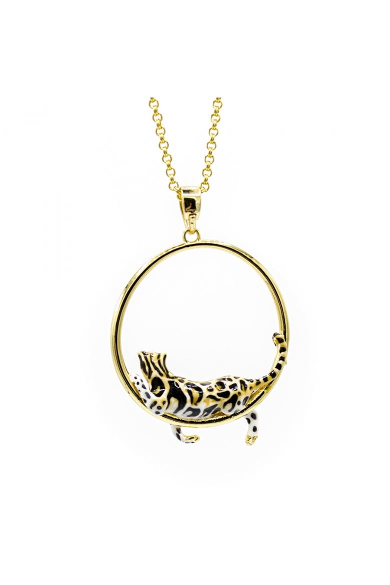 Clouded Leopard Hoop Necklace, Alternate, color, Leopard