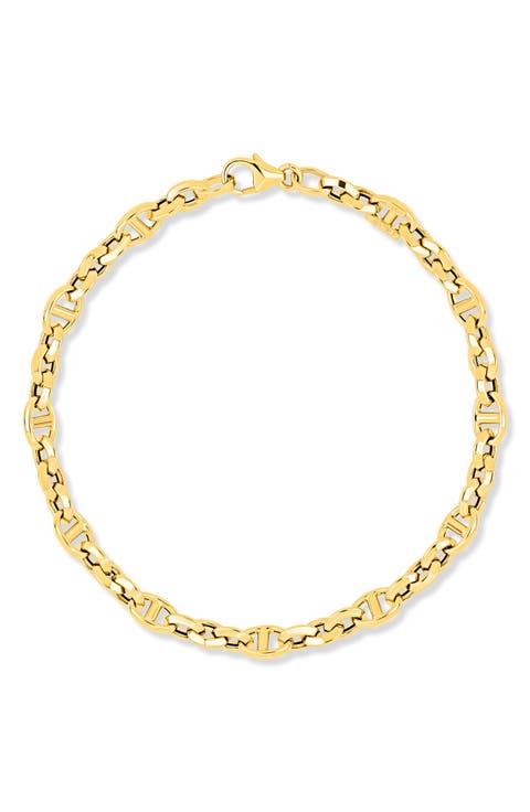 14K Gold Mariner Chain Bracelet