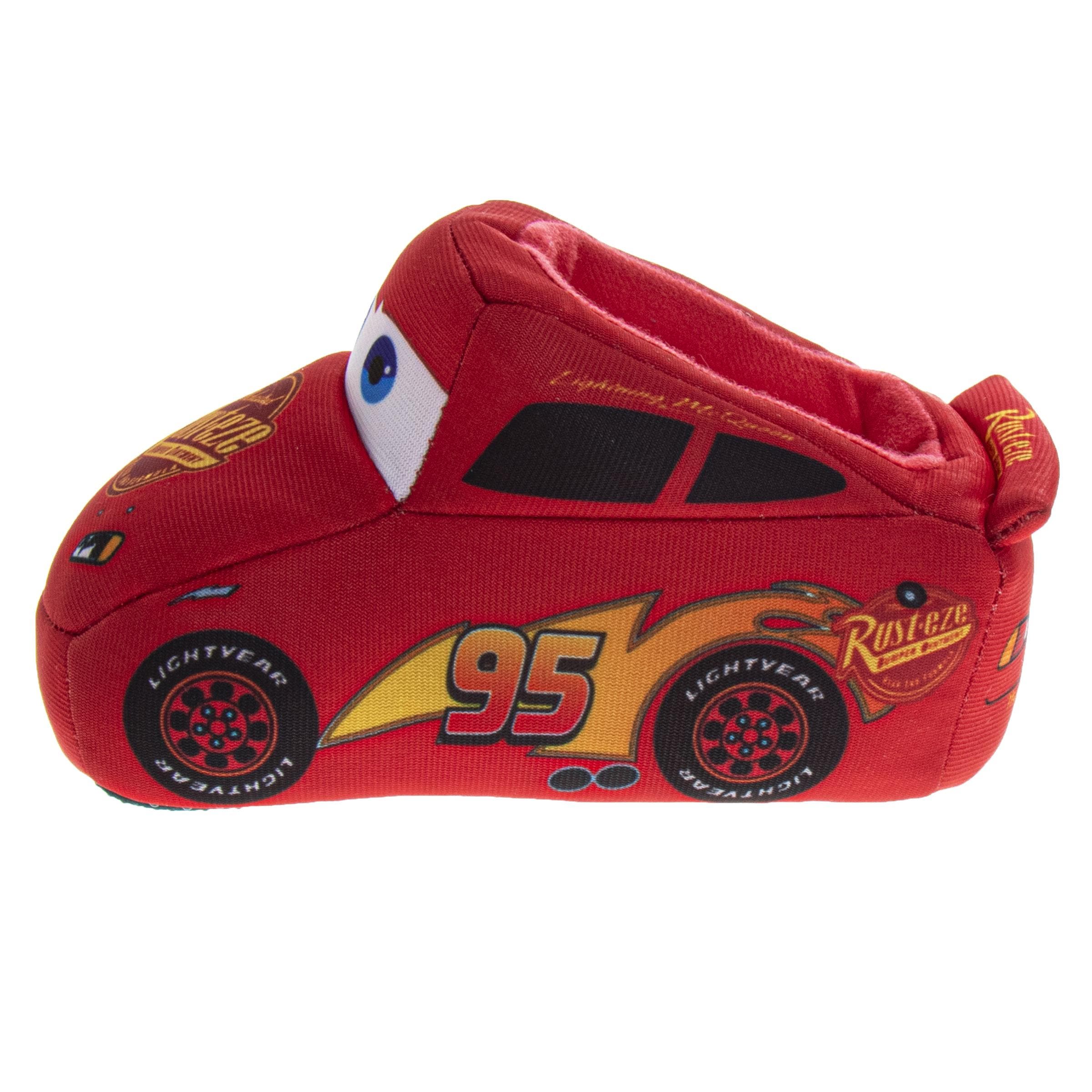 Pixar Cars Lightning McQueen & Tow Mater Boys' Slippers - Cozy and Fun House Shoes, Alternate, color, Blue/Red