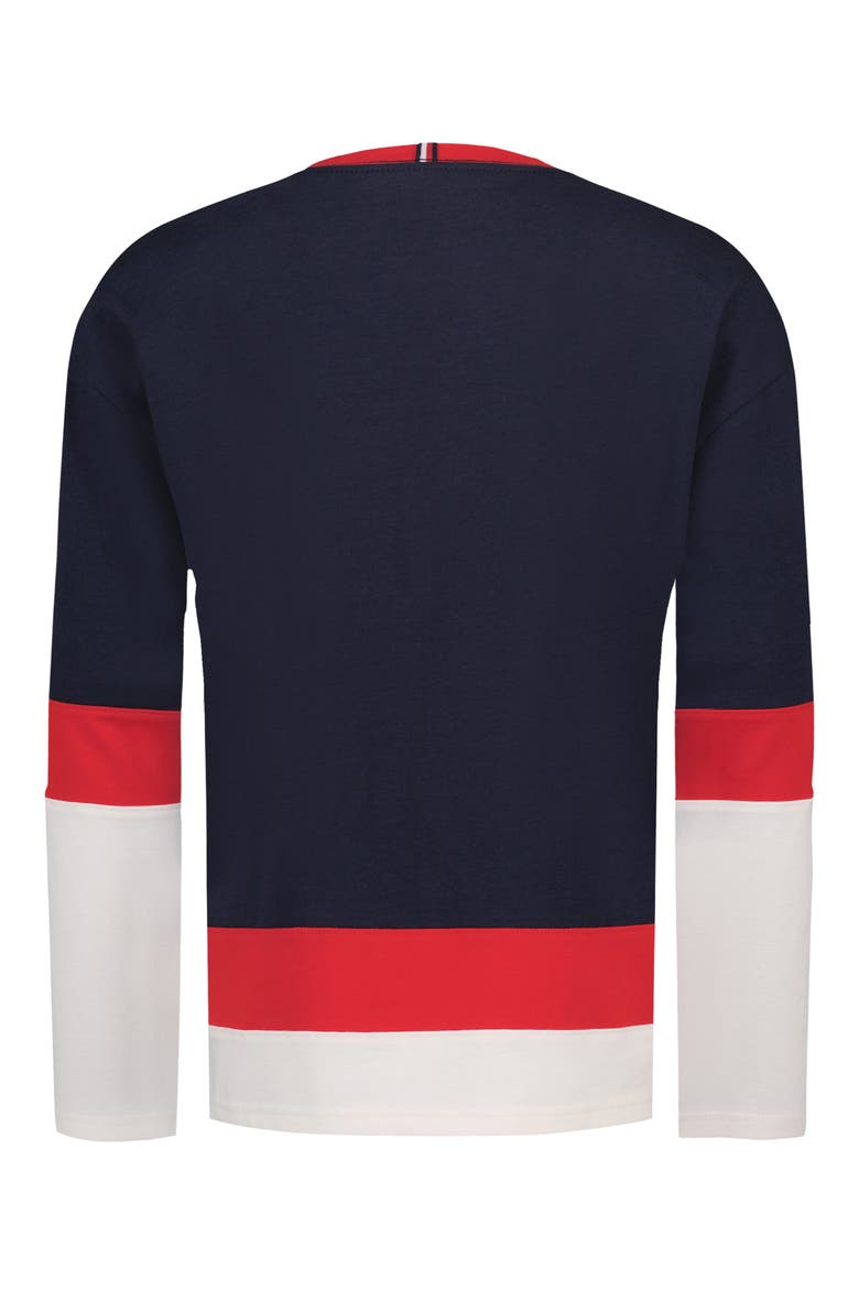 Kids' H Team Jersey Long Sleeve Cotton Top, Alternate, color, NAVY BLAZER