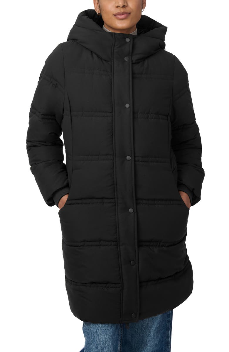 Bernardo Minimalist Double Needle Stitched Puffer Coat, Alternate, color, 