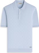 Bugatchi Wave Stitch Cotton Knit Polo