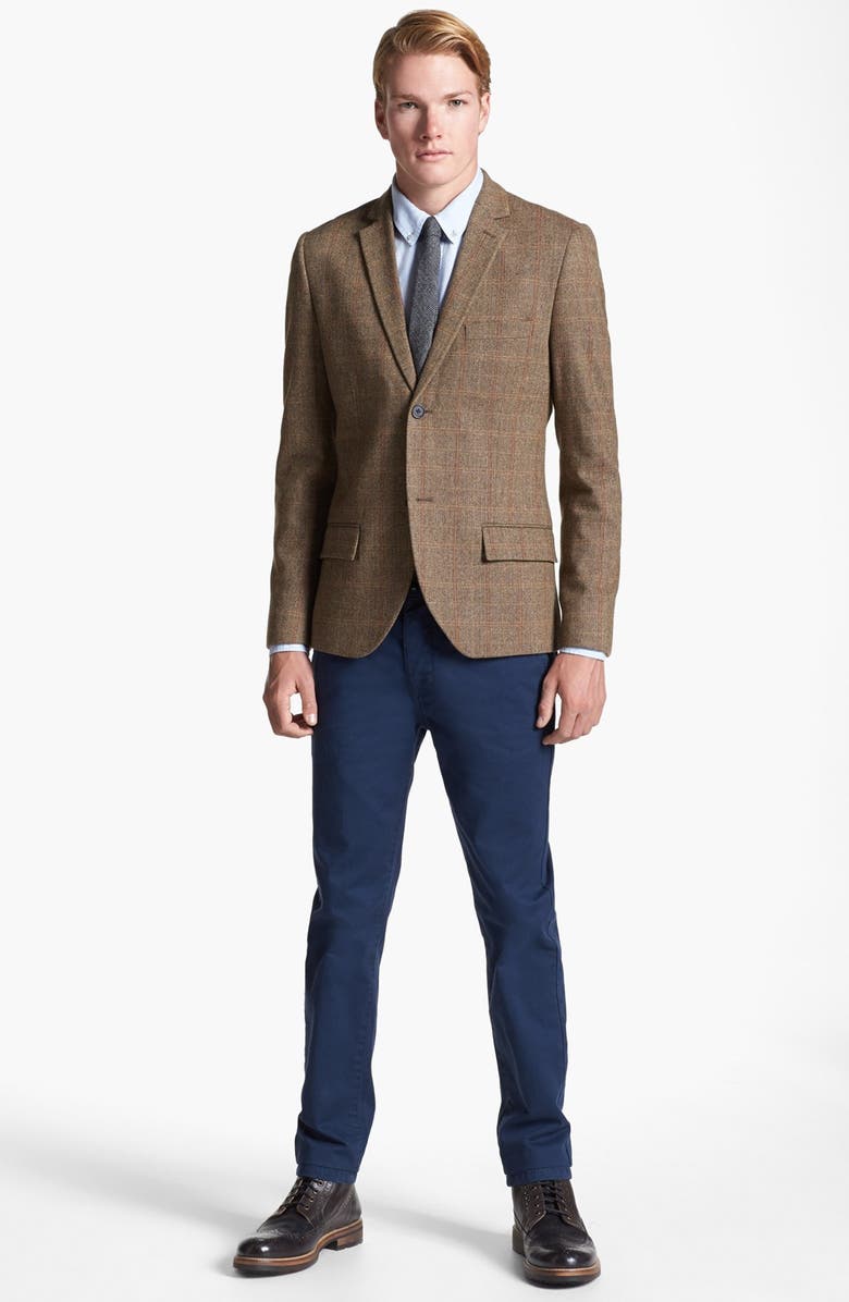 Topman Check Tweed Blazer, Alternate, color, 