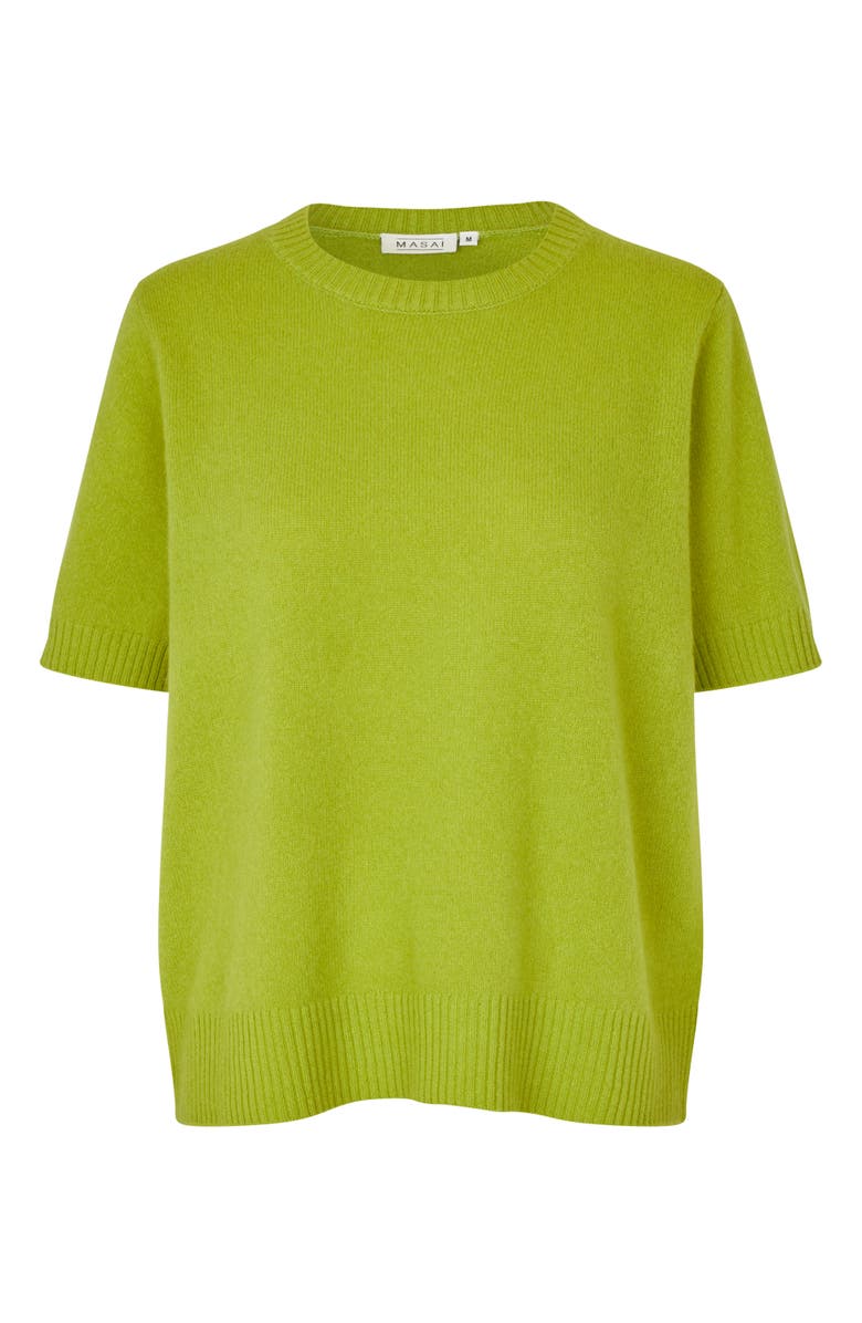 Masai Copenhagen MaFallan Short Sleeve Sweater, Alternate, color, B Chartreuse