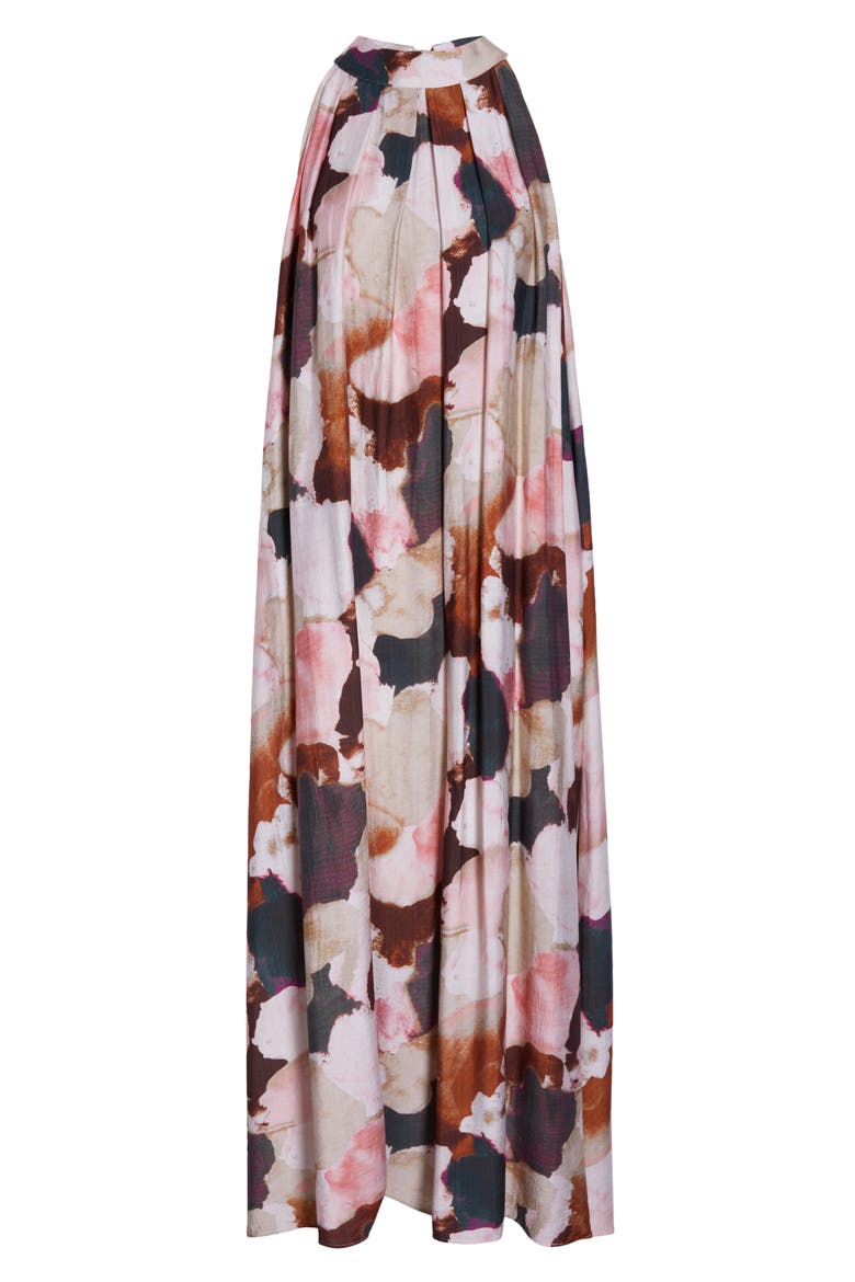 Print Sleeveless Maxi Dress, Alternate, color, BROWN MULTI