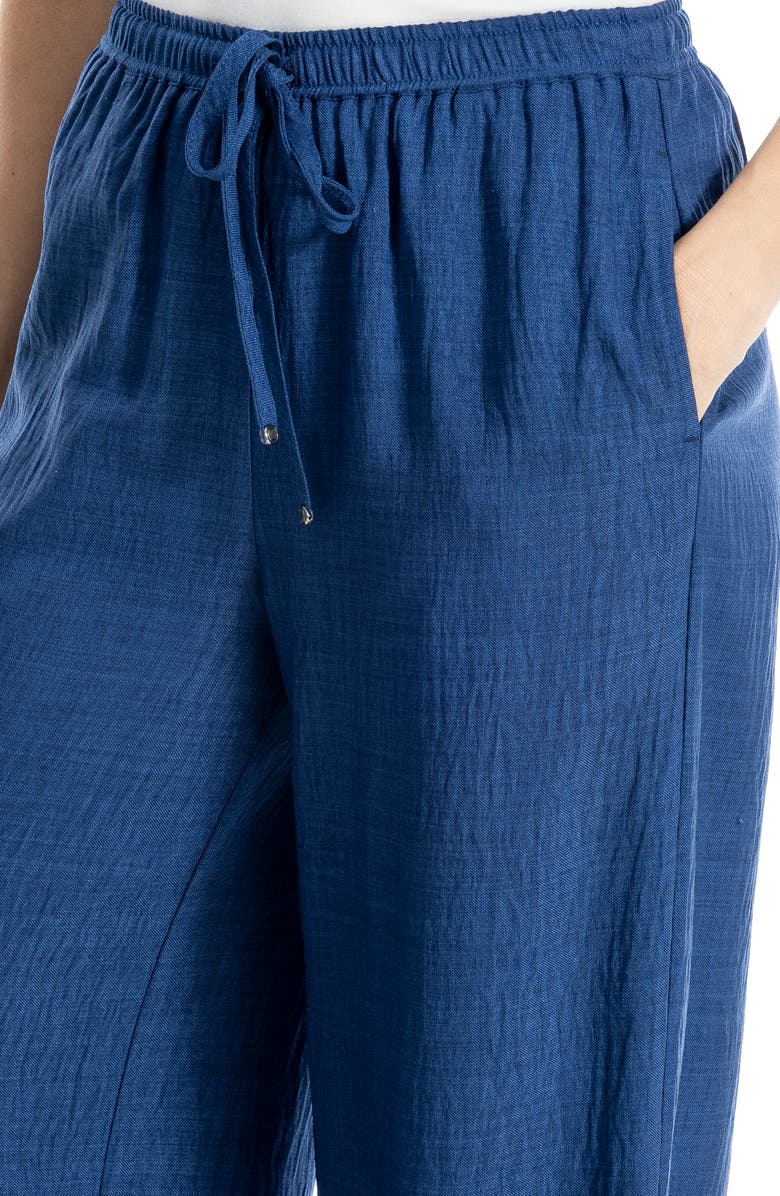 Drawstring Crinkle Wide Leg Pants