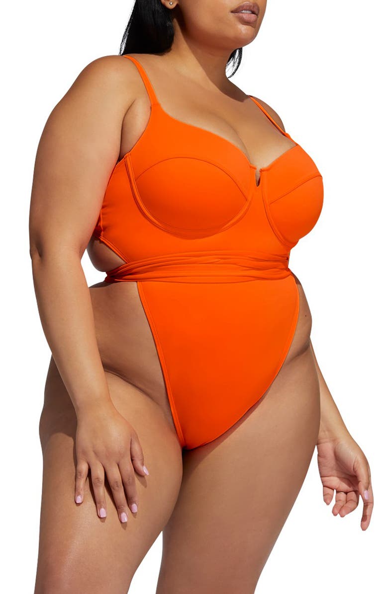 adidas x IVY PARK High Cut One-Piece Swimsuit, Alternate, color, 