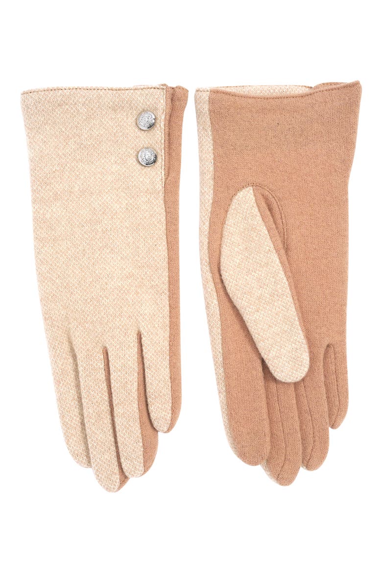 Two-Button Patterned Back Gloves, Main, color, CAMEL