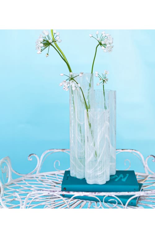 Vietri Flora Triple Glass Vase In Transparent