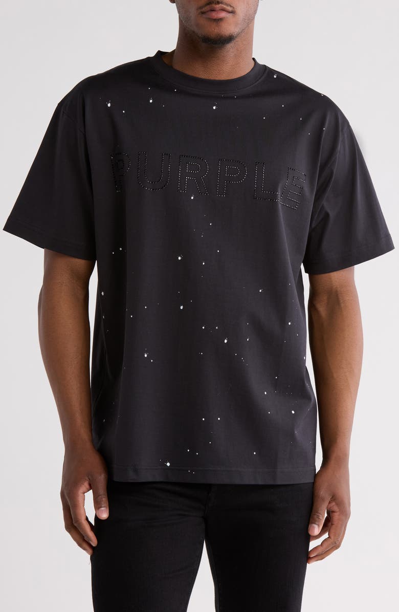 PURPLE BRAND Crystal Logo Mercerized Cotton T-Shirt, Main, color, 