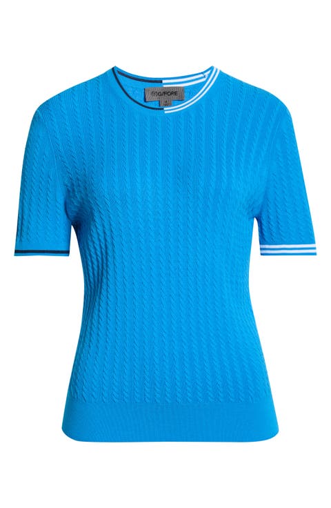 Cable Knit Short Sleeve Sweater