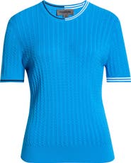 G/FORE Cable Knit Short Sleeve Sweater