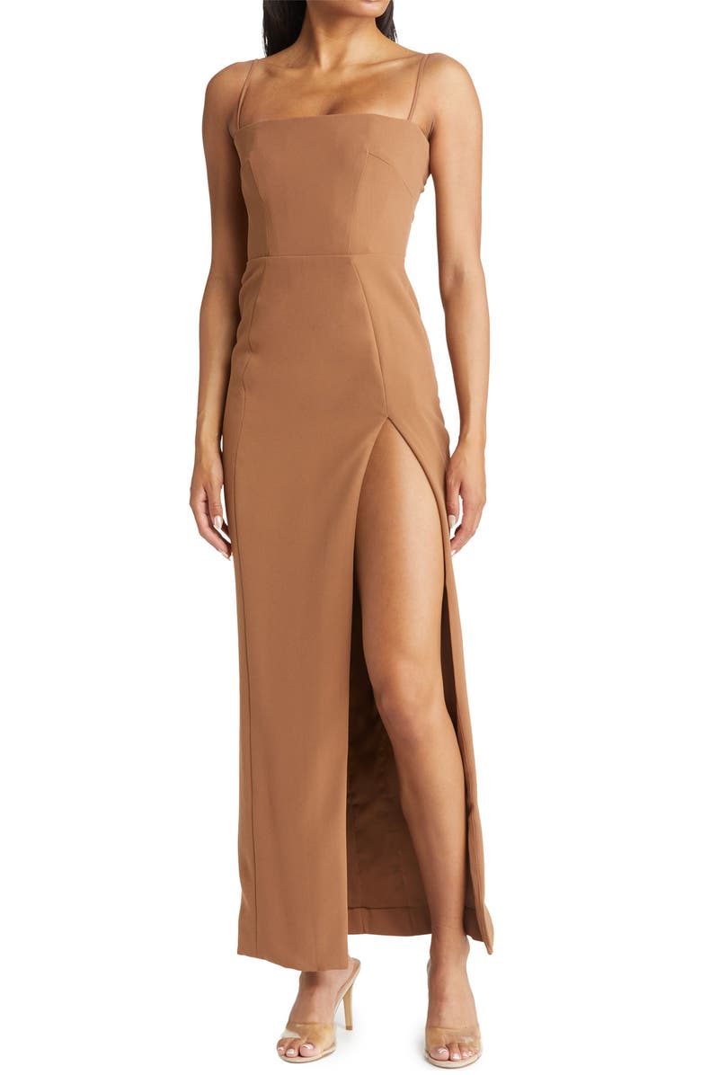 HOUSE OF CB Jaida Corset Princess Seam Stretch Crepe Body-Con Dress, Main, color, 