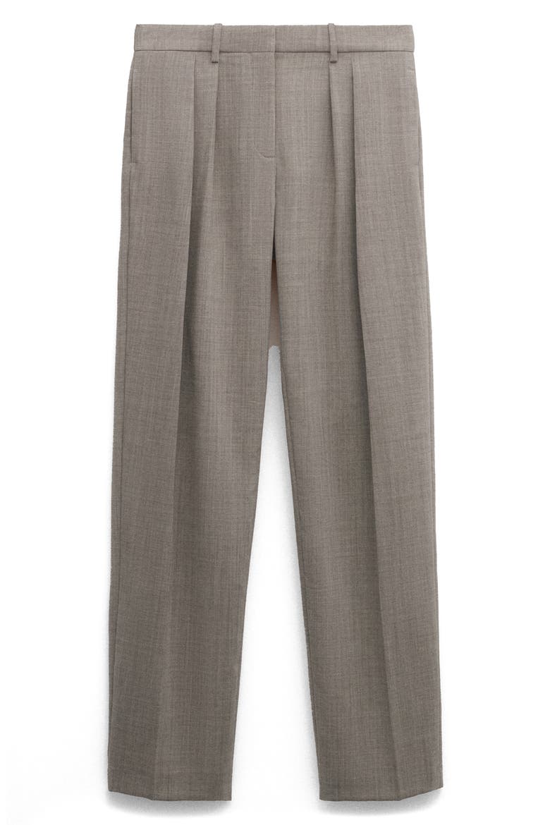 Pleated Wool Wide Leg Pants, Main, color, GREY