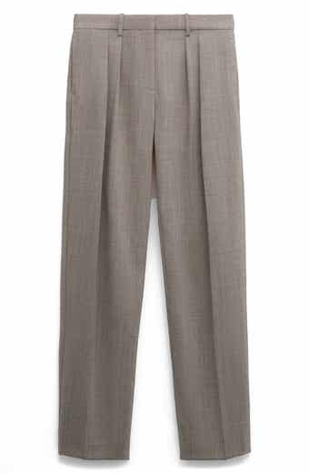 Pleated Wool Wide Leg Pants