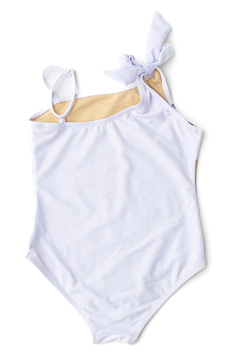 Shade Critters Kids' Summer Garden One-Shoulder One-Piece UPF 50+ Swimsuit, Alternate, color, White Multi