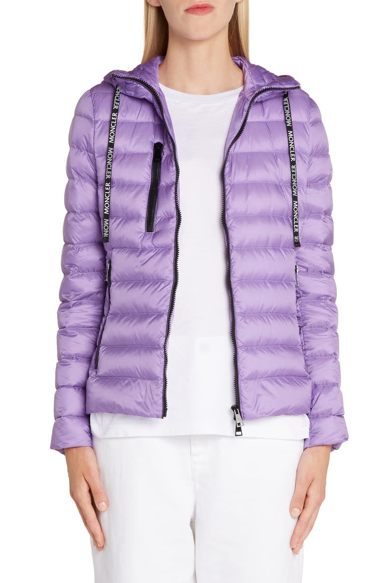 Seoul Hooded Lightweight Down Jacket, Main, color, PASTEL PURPLE