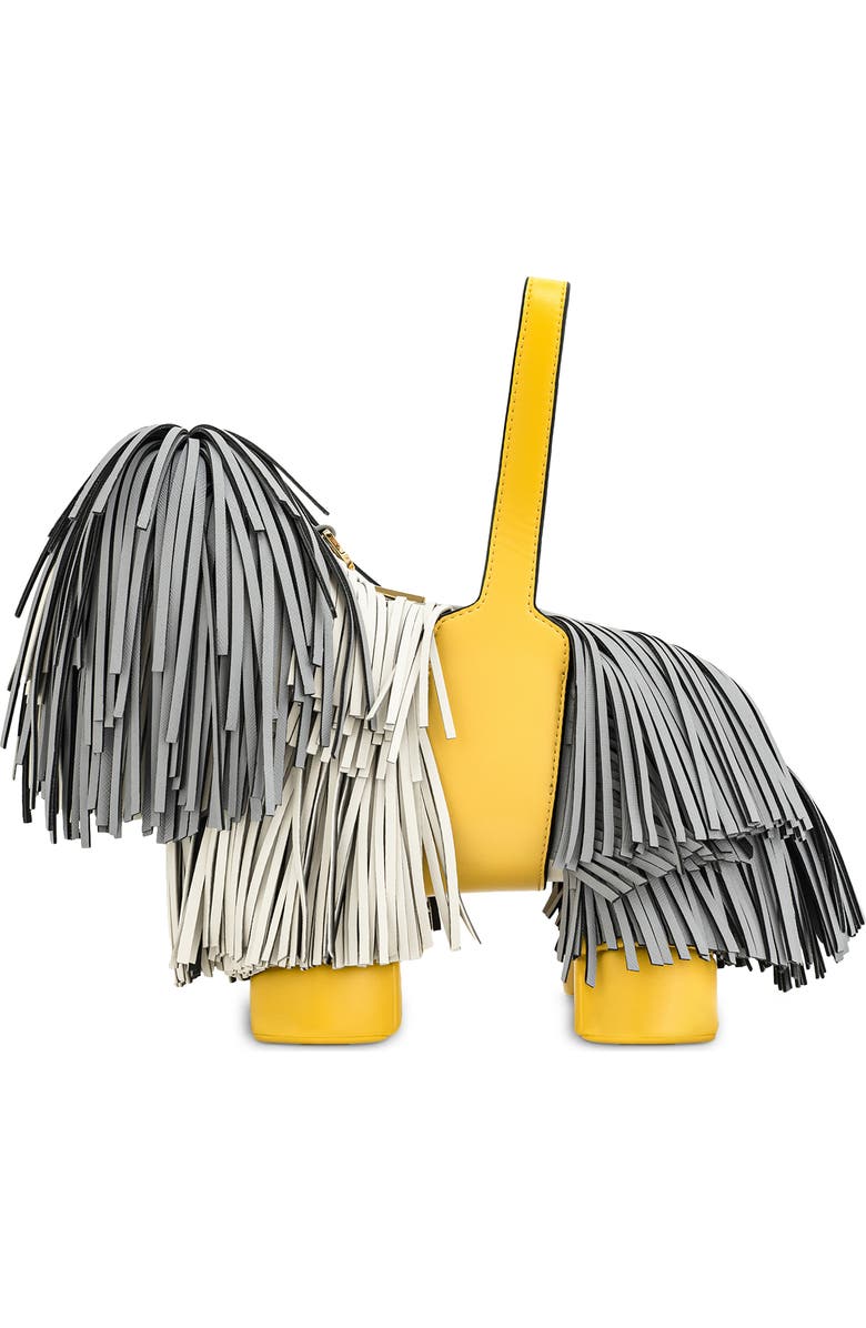 JW PEI Nita Puppy Shape Fringed Faux Leather Handbag, Alternate, color, Gray