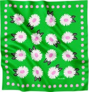 Centinelle White Flower Silk Large Square Scarf