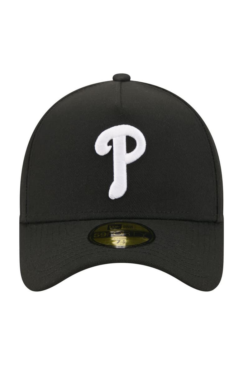 Men's New Era  Black Philadelphia Phillies A-Frame 59FORTY Fitted Hat, Alternate, color, Black