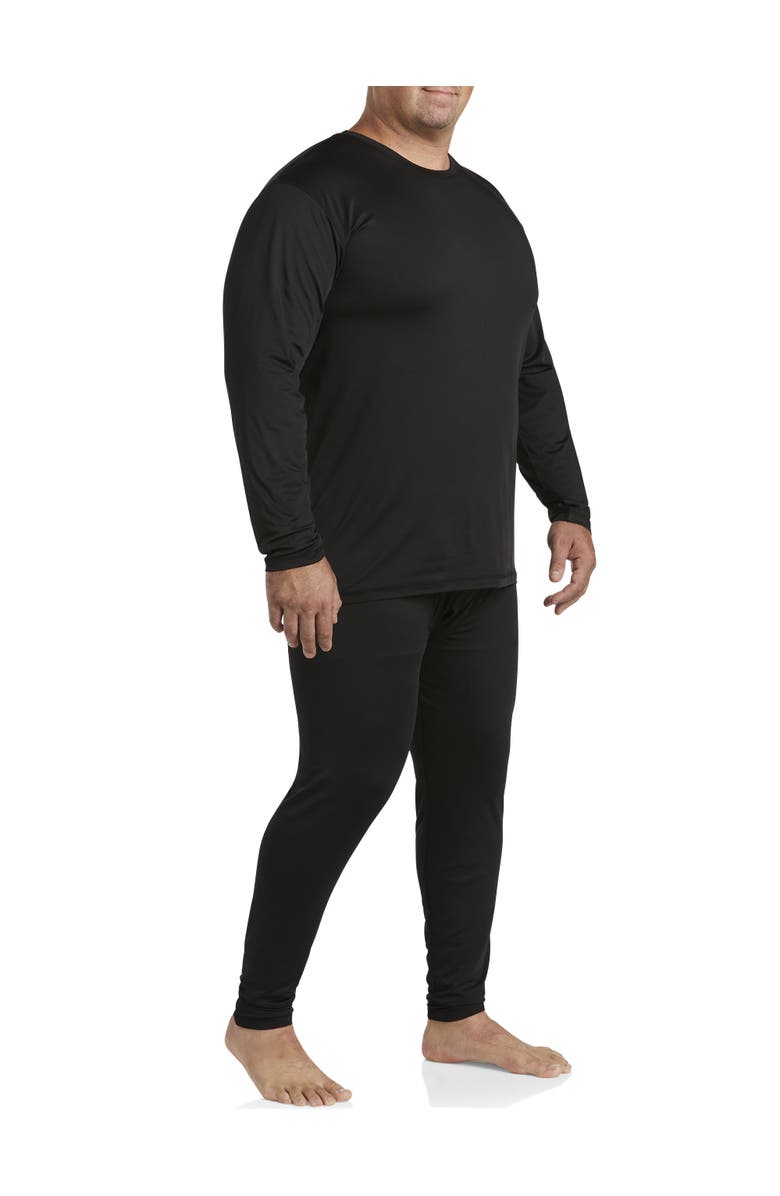 Harbor Bay by DXL Big & Tall Midweight Thermal Weather Level 2 Performance Thermal T-Shirt, Alternate, color, Black