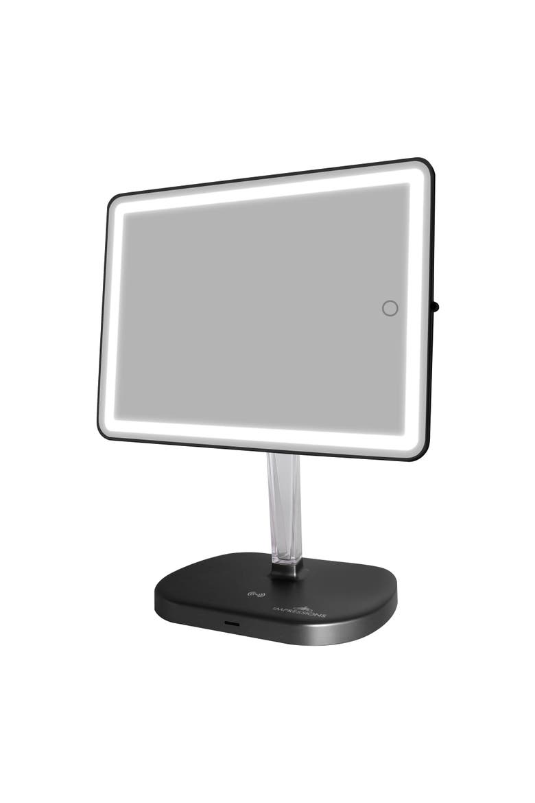 Touch Pro 2.0 LED Makeup Mirror with Qi Charging Base, Alternate, color, Black