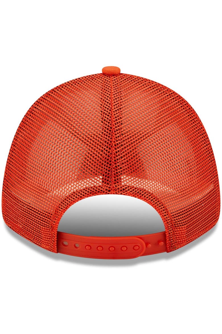 Women's New Era Orange Clemson Tigers 9FORTY Logo Spark Trucker Snapback Hat, Alternate, color, Orange