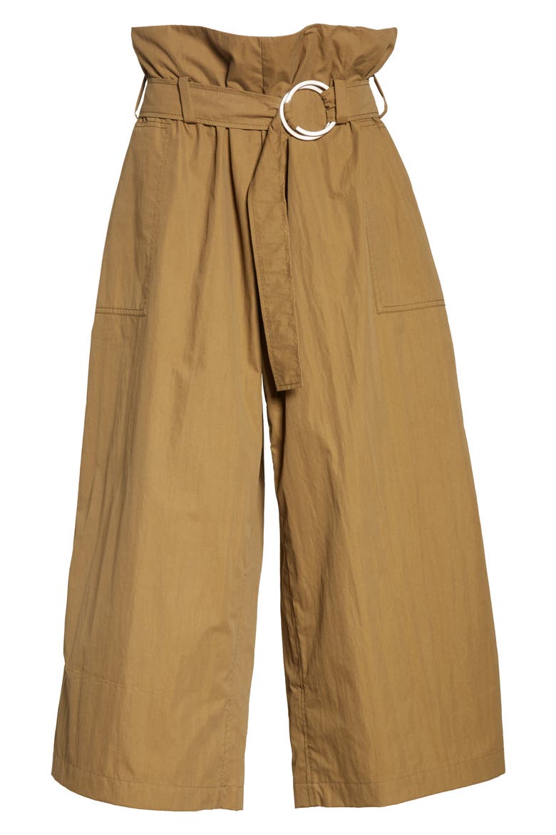 Tilly Belted Paperbag Pants, Alternate, color, KHAKI