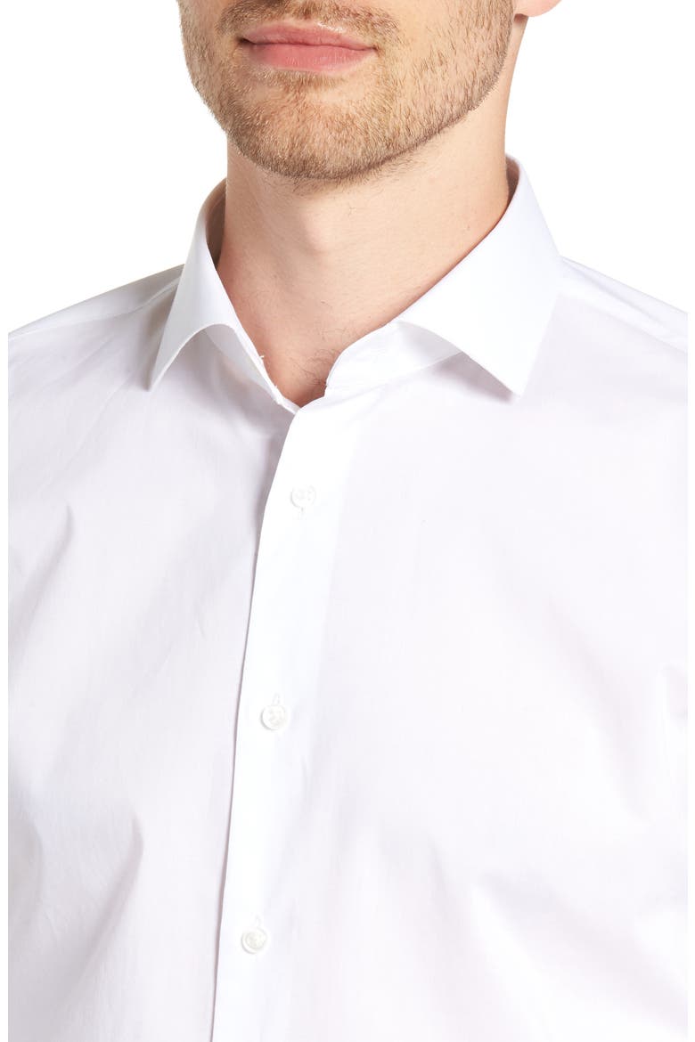 Trim Fit Solid Dress Shirt, Alternate, color, WHITE