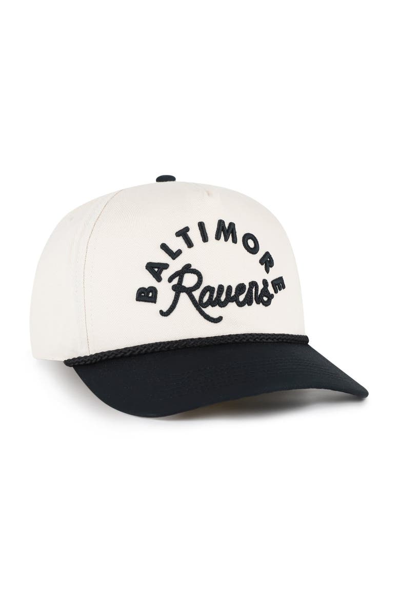 Women's '47 Natural Baltimore Ravens Rope Script Hitch Adjustable Hat, Alternate, color, Natural