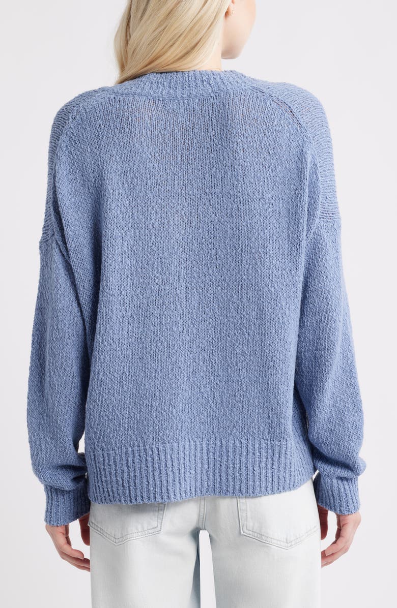 BP. Oversize V-Neck Sweater, Alternate, color, Blue Troposphere