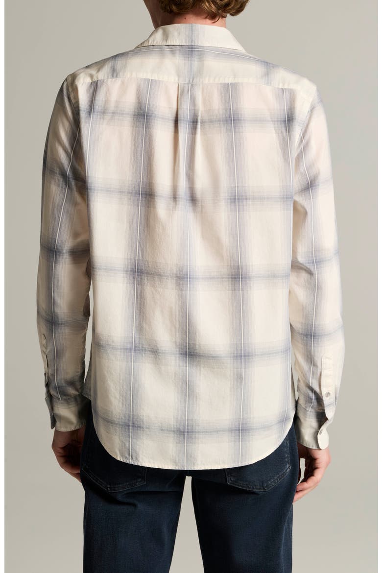 Townes Plaid Cotton Button-Up Shirt, Alternate, color, BLANCO/HAWK BLUE