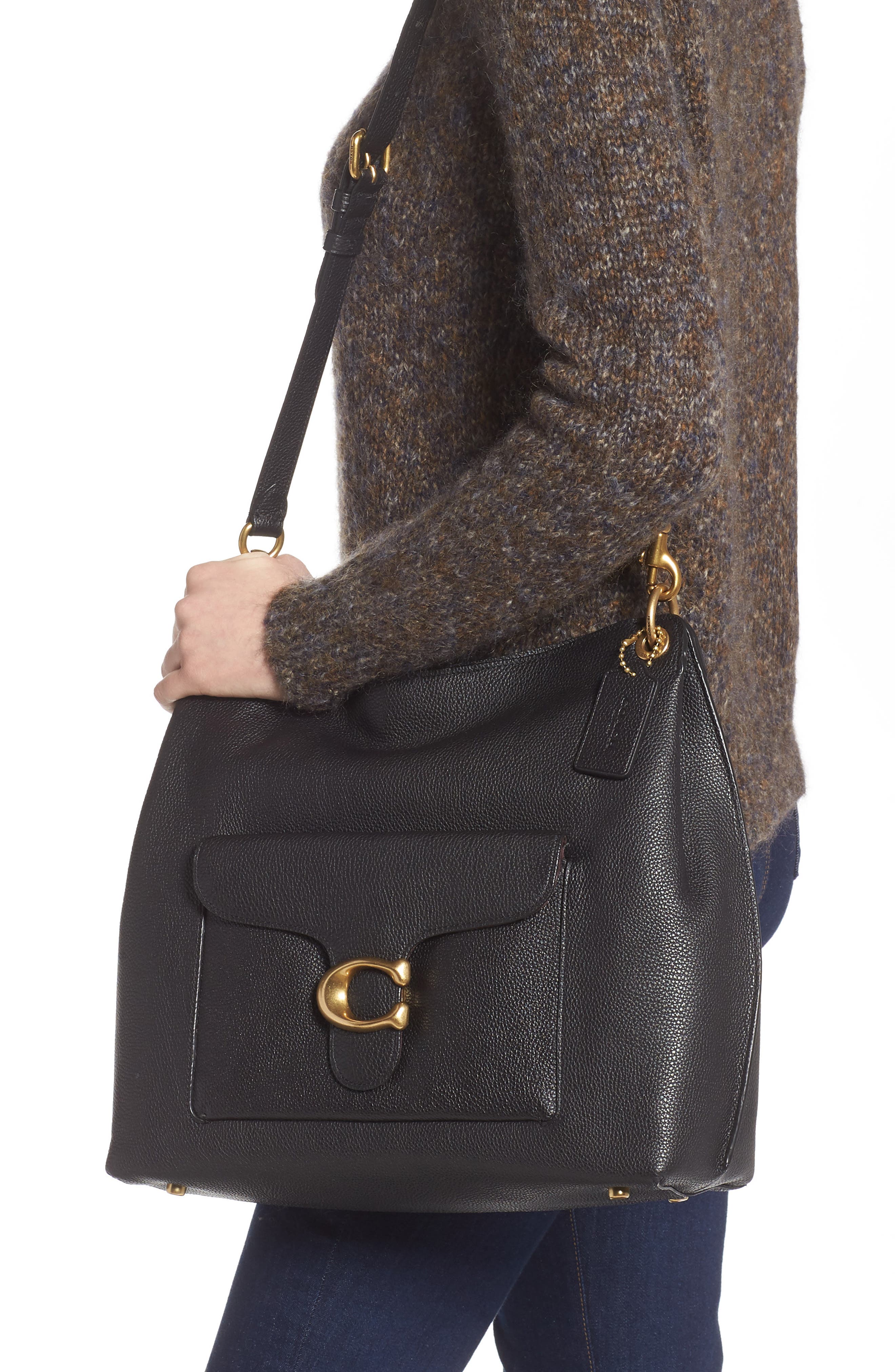 COACH Tabby Leather Shoulder Bag, Alternate, color, 