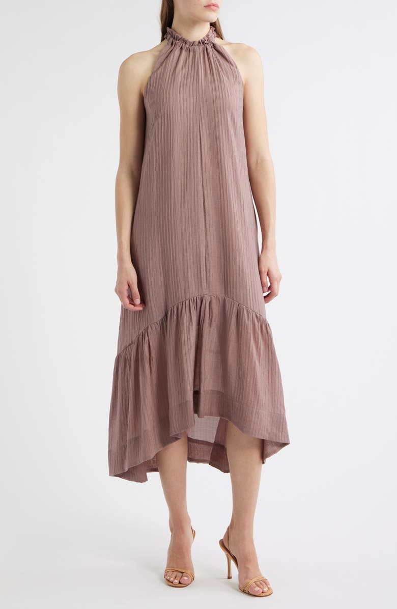 Socialite High/Low Halter Dress, Main, color, Deep Taupe
