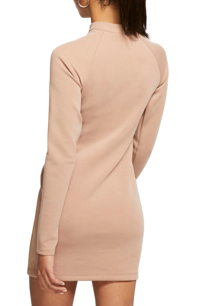 Sportswear Long Sleeve Minidress, Alternate, color, DESERT DUST/ WHITE
